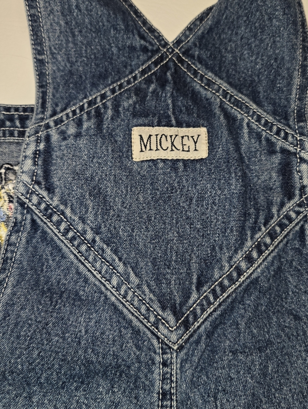 Denim Short Overalls Jumpsuit with Embroidered Pockets - Blue - Picture 8 of 8